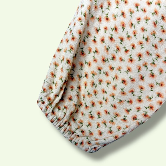 American Eagle Floral Babydoll Mini Dress Size M Butter Yellow Tiered Boho - Picture 3 of 10